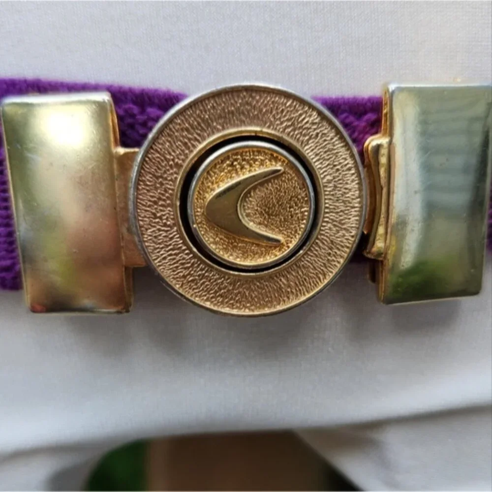 60s Vintage Purple And Gold Belt‎ Stretchy